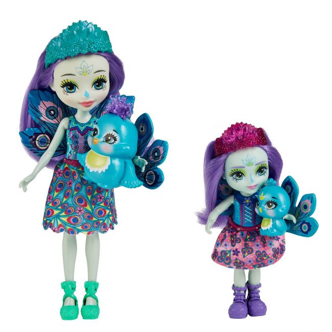 ENCHANTIMALS SET PAPUSI SURORI SI ANIMALUTELE LOR PATTER PEACOCK  & FLAP SI PIERA PEACOCK & FEATHER VIVMTHCF79_HCF83