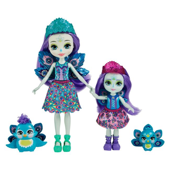 ENCHANTIMALS SET PAPUSI SURORI SI ANIMALUTELE LOR PATTER PEACOCK  & FLAP SI PIERA PEACOCK & FEATHER VIVMTHCF79_HCF83