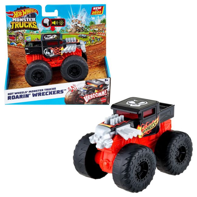 HOT WHEELS MONSTER TRUCK ROARIN WRECKERS BONE SHAKER CU FUNCTII SI SUNETE SCARA  1:43 VIVMTHDX60_HDX61