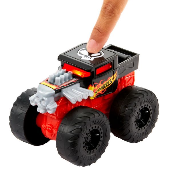 HOT WHEELS MONSTER TRUCK ROARIN WRECKERS BONE SHAKER CU FUNCTII SI SUNETE SCARA  1:43 VIVMTHDX60_HDX61