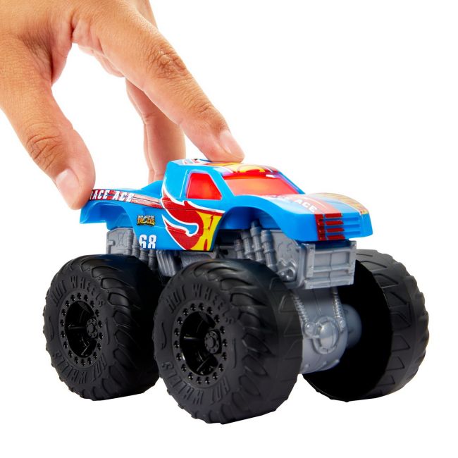 HOT WHEELS MONSTER TRUCK ROARIN WRECKERS RACE ACE CU FUNCTII SI SUNETE SCARA  1:43 VIVMTHDX60_HDX63