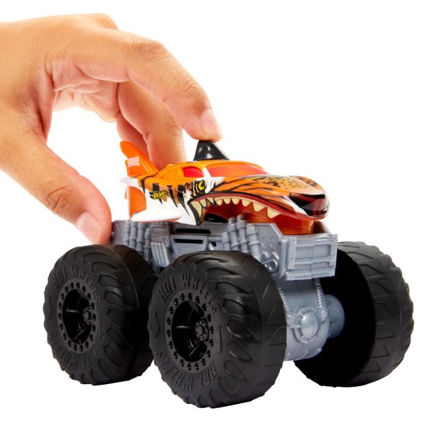 HOT WHEELS MONSTER TRUCK ROARIN WRECKERS TIGER SHARK CU FUNCTII SI SUNETE SCARA  1:43 VIVMTHDX60_HDX62