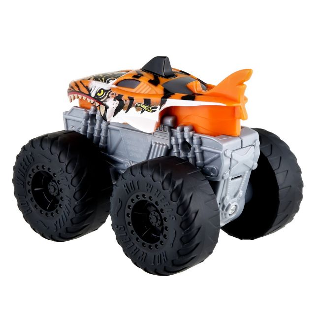 HOT WHEELS MONSTER TRUCK ROARIN WRECKERS TIGER SHARK CU FUNCTII SI SUNETE SCARA  1:43 VIVMTHDX60_HDX62
