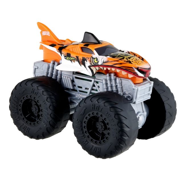 HOT WHEELS MONSTER TRUCK ROARIN WRECKERS TIGER SHARK CU FUNCTII SI SUNETE SCARA  1:43 VIVMTHDX60_HDX62