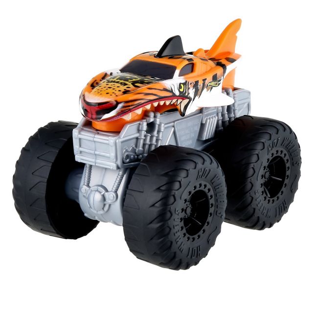 HOT WHEELS MONSTER TRUCK ROARIN WRECKERS TIGER SHARK CU FUNCTII SI SUNETE SCARA  1:43 VIVMTHDX60_HDX62