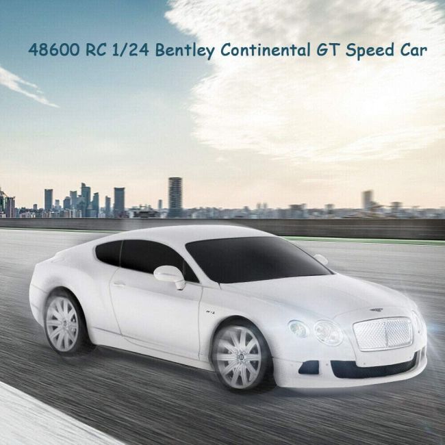 MASINA CU TELECOMANDA BENTLEY CONTINENTAL GT ALB CU SCARA 1 LA 24 VIVRas48600_Alb