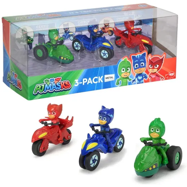 EROI IN PIJAMALE SET 3 MOTOCICLETE CU FIGURINA SCARA 1:64 VIV203143003