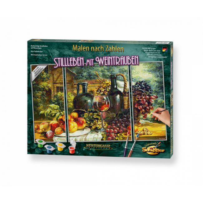KIT PICTURA PE NUMERE SCHIPPER NATURA MOARTA CU STRUGURI, 3 TABLOURI VIV609260847