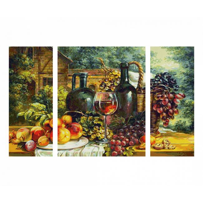 KIT PICTURA PE NUMERE SCHIPPER NATURA MOARTA CU STRUGURI, 3 TABLOURI VIV609260847