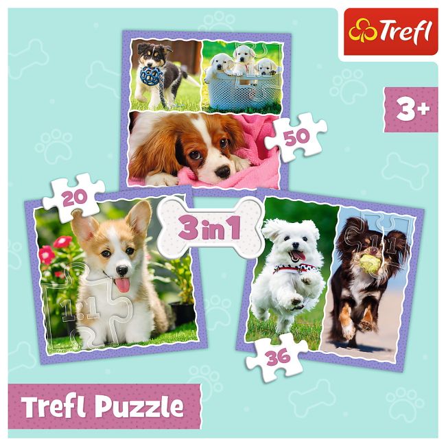 PUZZLE TREFL 3IN1 CATELUSII ADORABILI VIV34854