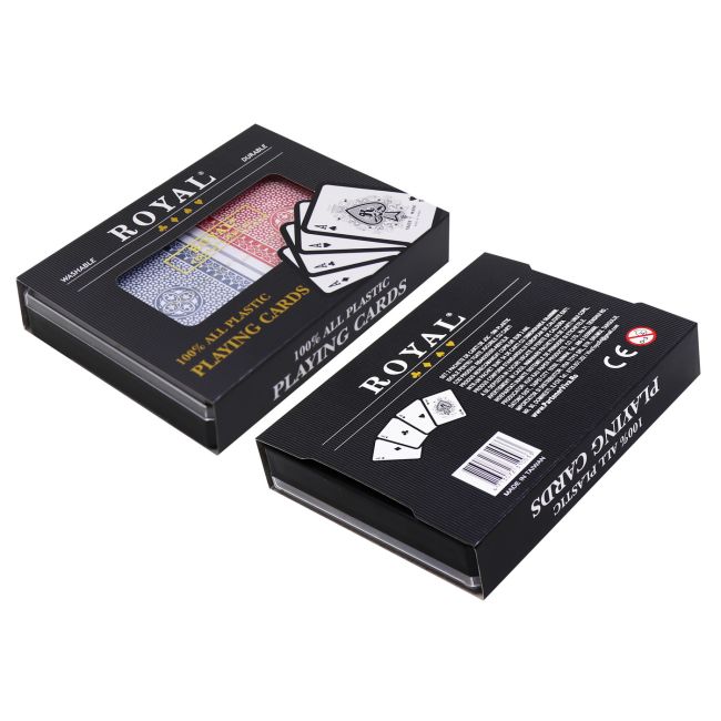 SET 2 PACHETE CARTI ROYAL CANASTA POKER DIN PLASTIC VIVRBA025D205-AB512LR