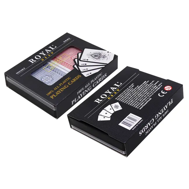SET 2 PACHETE CARTI ROYAL CANASTA POKER DIN PLASTIC VIVRBA025D205-AB512LR
