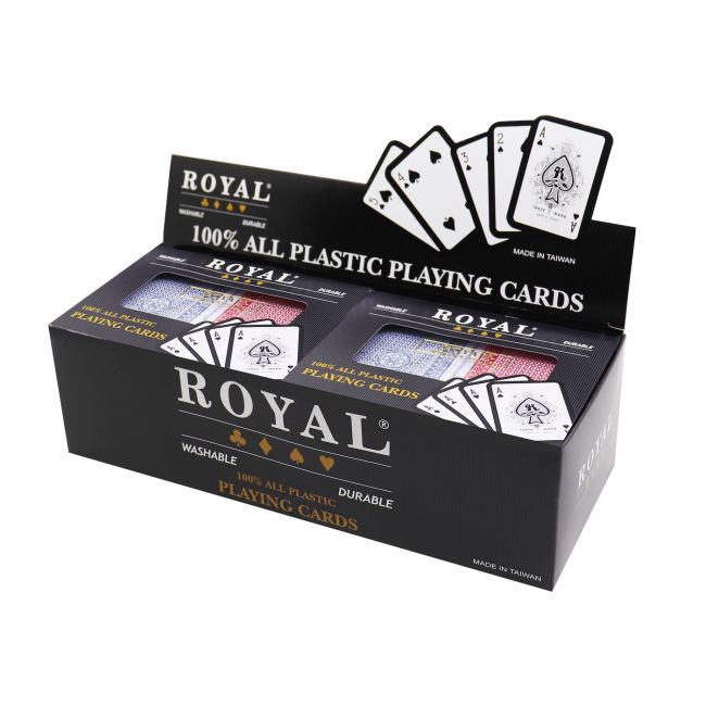 SET 2 PACHETE CARTI ROYAL CANASTA POKER DIN PLASTIC VIVRBA025D205-AB512LR