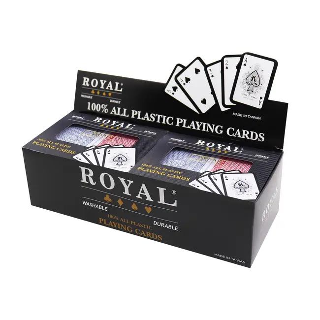 SET 2 PACHETE CARTI ROYAL CANASTA POKER DIN PLASTIC VIVRBA025D205-AB512LR
