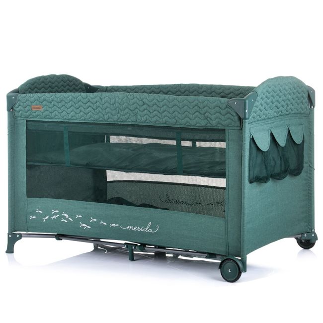 Patut pliabil chipolino merida avocado linen cu laterala culisanta hubkosimer0223av