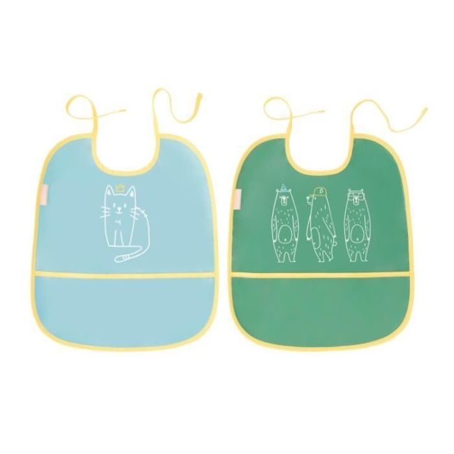 Badabulle - set 2 bavetici cu animalute  bbbb007023
