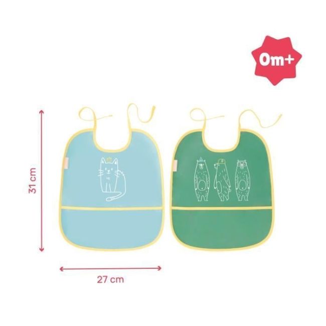 Badabulle - set 2 bavetici cu animalute  bbbb007023