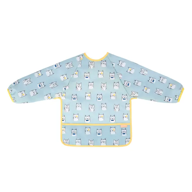 Badabullle - bavetica cu maneci, albastra cu pisicute bbbb007025