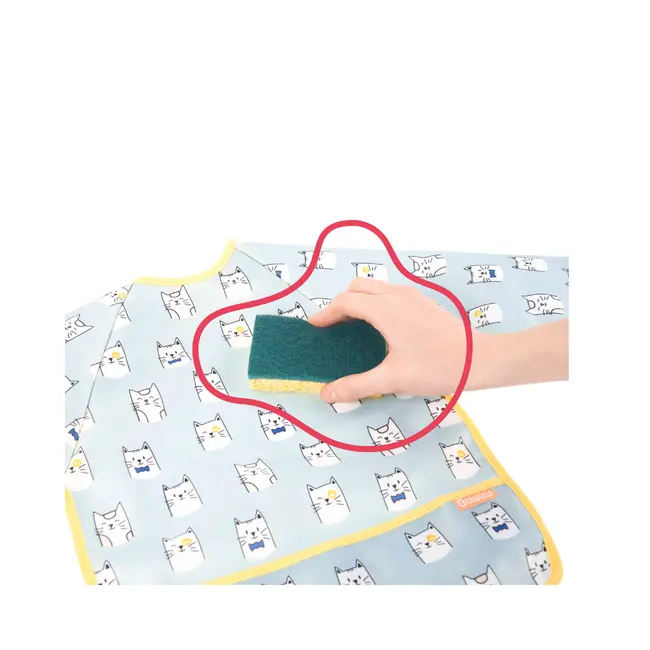 Badabullle - bavetica cu maneci, albastra cu pisicute bbbb007025