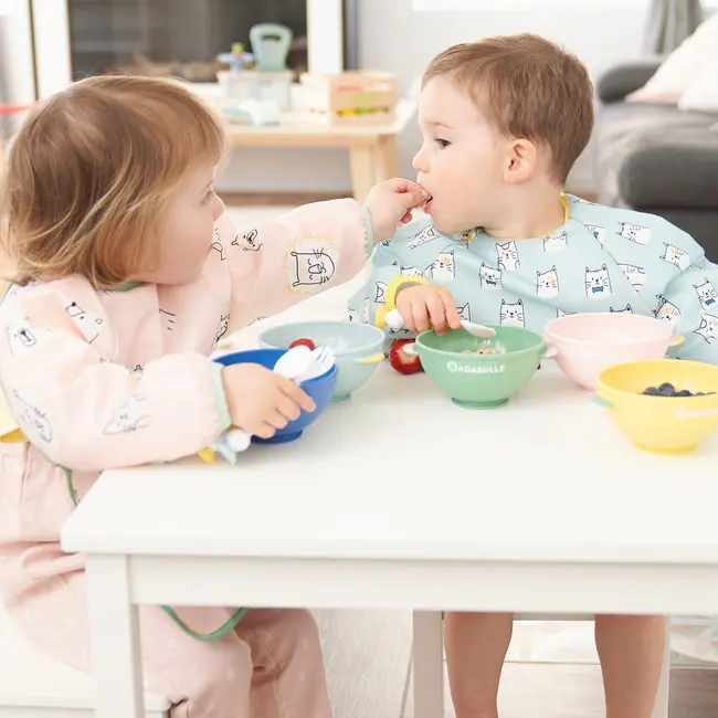 Badabullle - bavetica cu maneci, albastra cu pisicute bbbb007025