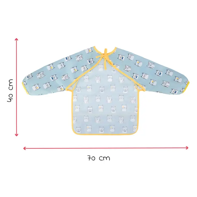 Badabullle - bavetica cu maneci, albastra cu pisicute bbbb007025
