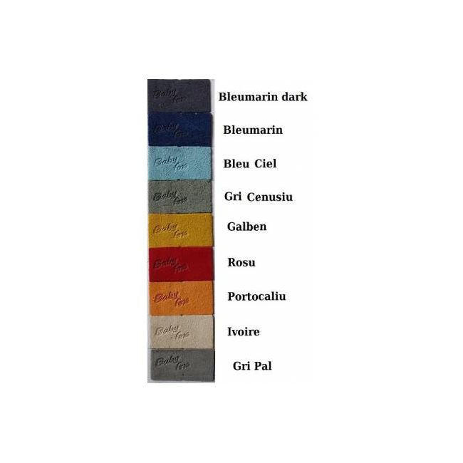 Botosei mocasini bebe din piele naturala Baby Fox Bleumarin Indigo cu siret alb uni - FOX10312-71