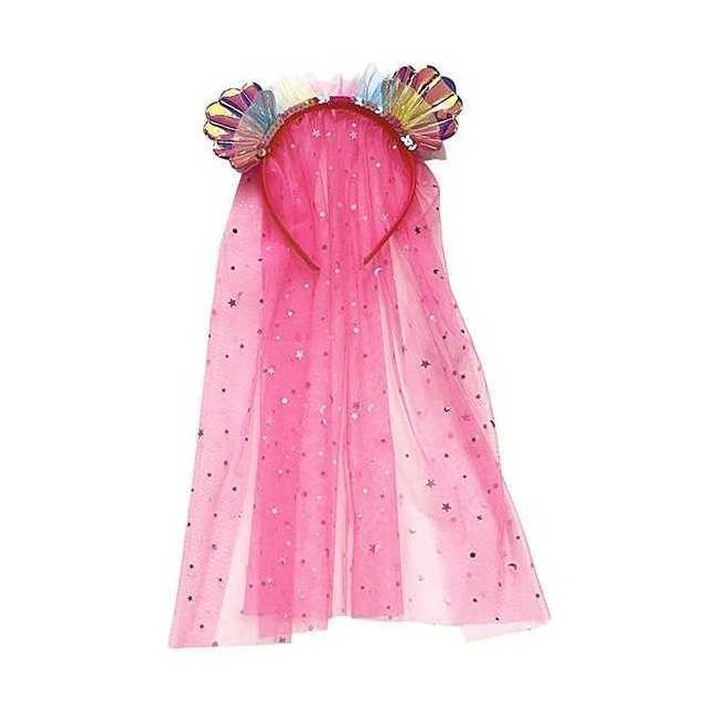Costum Sirena cu Fustita, Diadema si Bagheta Magica Toi-Toys TT12147A BBJTT12147A_Roz
