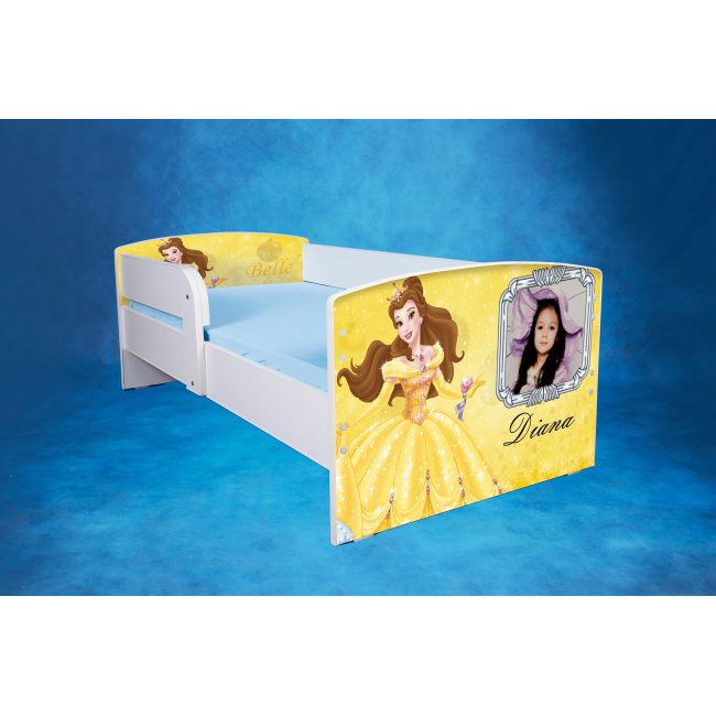 Patut Fete Personalizat Frumoasa Si Bestia Cu Saltea Inclusa Si Sertar 140x70 Cm,  Ptv2806