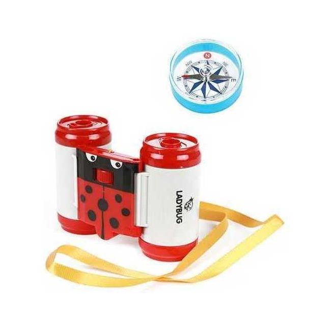Set binoclu si compas Toi-Toys TT35902Z BBJTT35902Z_Rosu