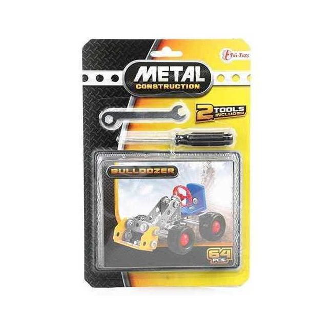 Set de Constructie Metalic Vehicule Metal 3D Toi-Toys TT43212Z BBJTT43212Z_Buldozer