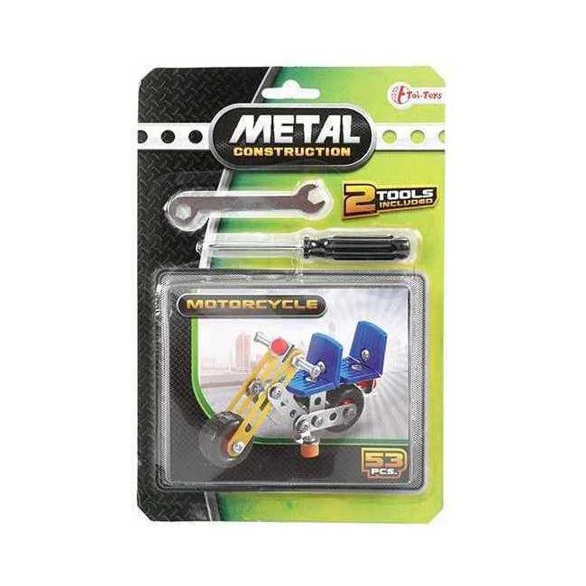 Set de Constructie Metalic Vehicule Metal 3D Toi-Toys TT43212Z BBJTT43212Z_Motocicleta