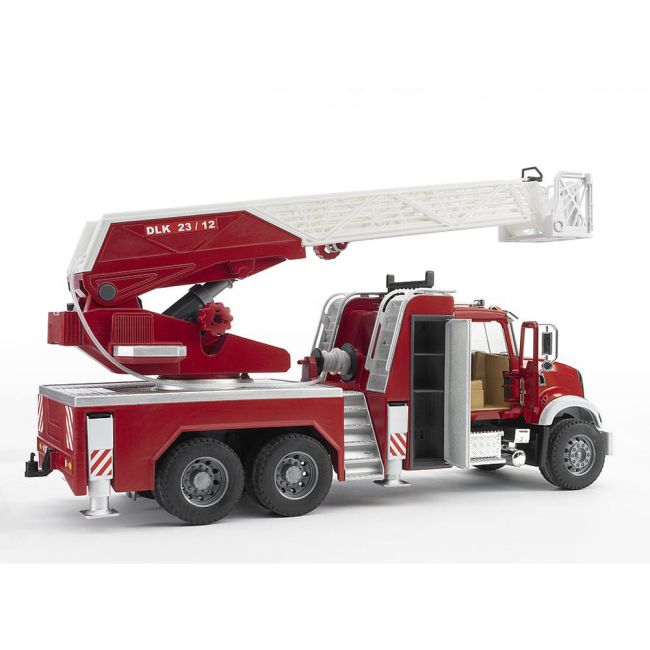 Bruder - Camion De Pompieri Mack Granite Cu Scara, Pompa De Apa Si Sirena ARTBR02821