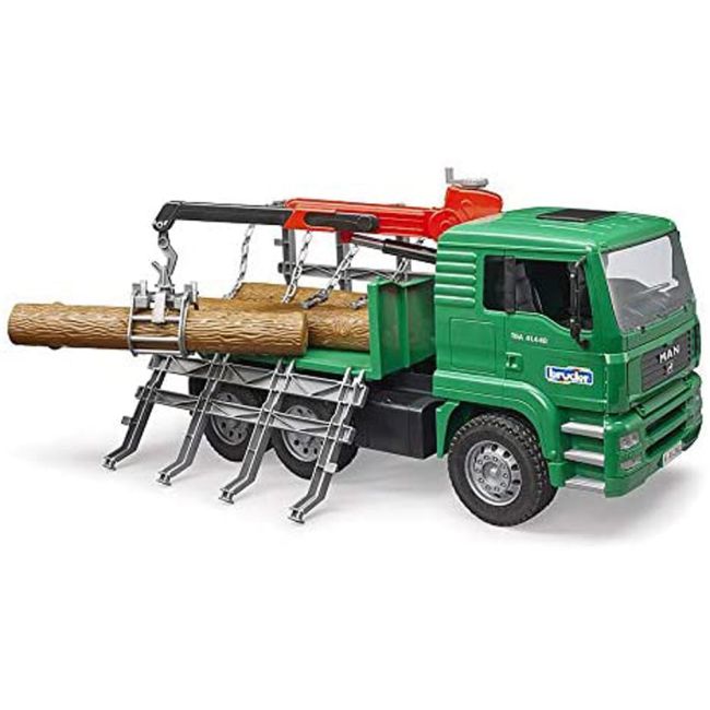 Bruder - Camion Lemne Man Tga Cu Macara De Incarcare Si 3 Busteni ARTBR02769