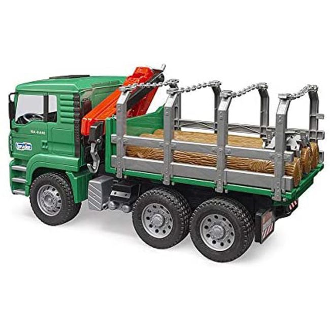 Bruder - Camion Lemne Man Tga Cu Macara De Incarcare Si 3 Busteni ARTBR02769