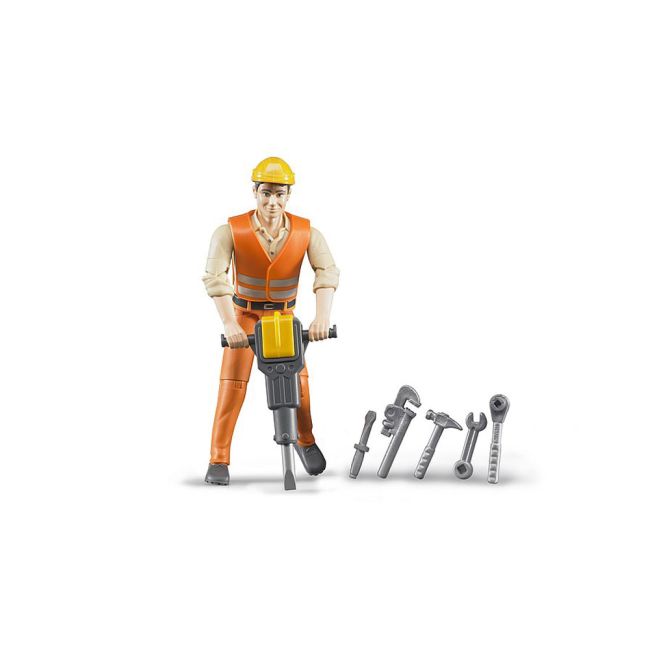 Bruder - Figurina Muncitor Constructii Cu Accesorii ARTBR60020