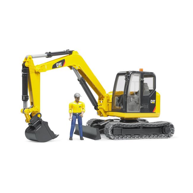 Bruder - Mini Excavator Cat Cu Muncitor ARTBR02466
