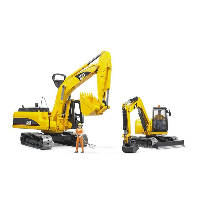 Bruder - Mini Excavator Cat Cu Muncitor ARTBR02466