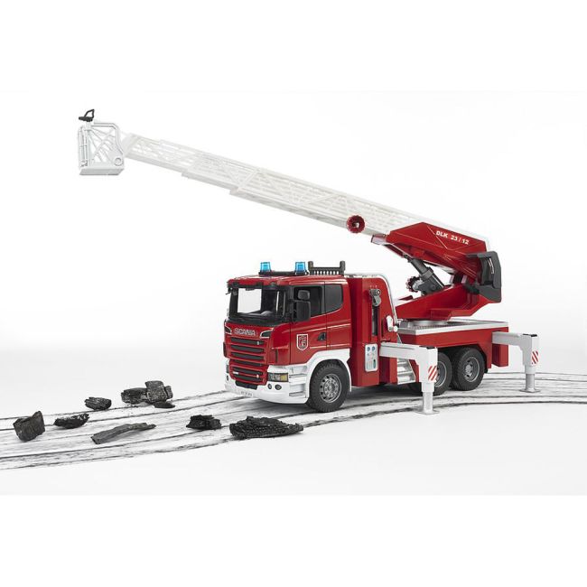 Bruder - Camion De Pompieri Scania R-Series Cu Scara, Pompa De Apa Si Sirena ARTBR03590