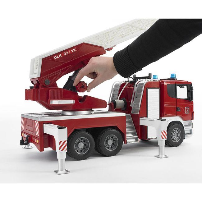 Bruder - Camion De Pompieri Scania R-Series Cu Scara, Pompa De Apa Si Sirena ARTBR03590