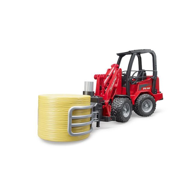 Bruder - Incarcator Compact Schaffer 2630 Cu Graifer Si Un Balot Rotund ARTBR02192