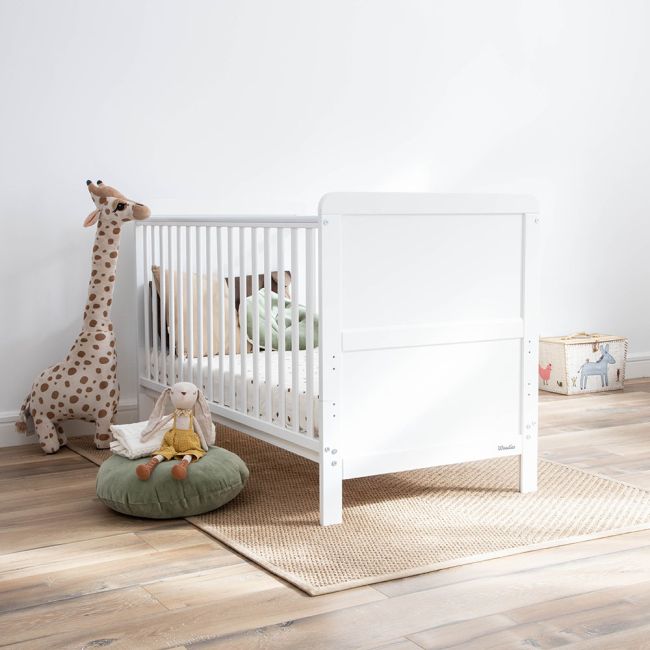 Patut Din Lemn Masiv, Transformabil Pentru Bebe Si Junior, Clasic Alb + Saltea Cocos 140 X 70 Cm Pjbclasic_140-saltea