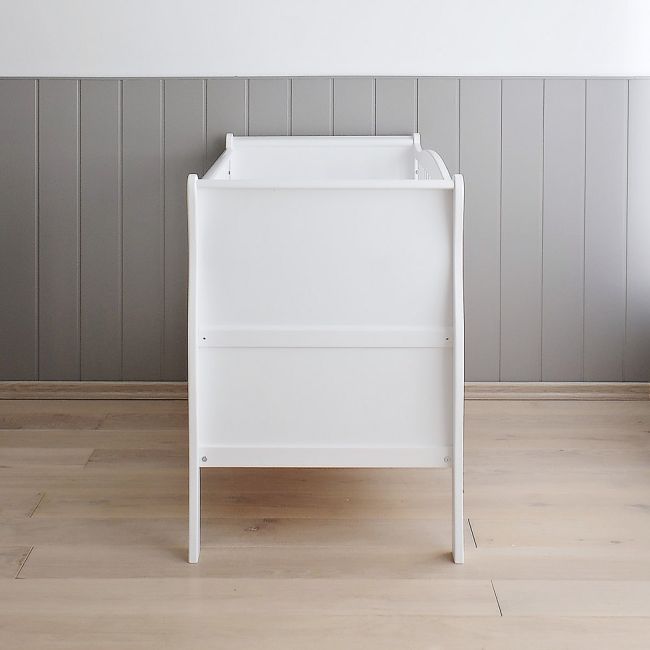 Patut Din Lemn Pentru Bebe, Inaltime Saltea Reglabila, Noble Alb + Saltea Cocos 120x60x10 Cm Pjbnoble_cot_white-saltea
