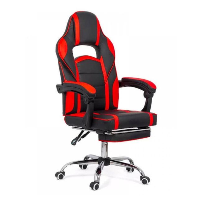 Scaun directorial cu suport picioare off 302, gaming, mecanism de balans, piele ecologica, cadru cromat, 110 kg drm9863