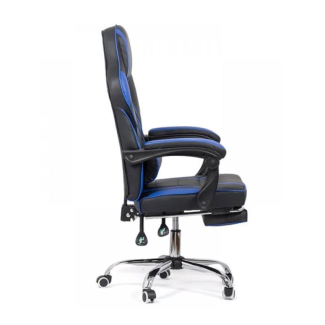 Scaun directorial cu suport picioare off 302, gaming, mecanism de balans, piele ecologica, cadru cromat, 110 kg drm9863