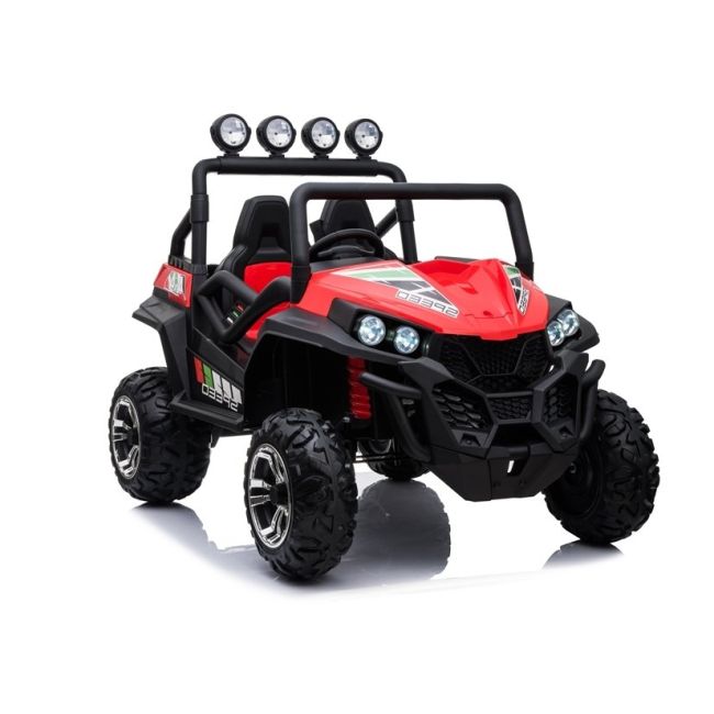 Utv Electric Pentru Copii Golf-kart S2588, 4 Motoare, Roti Moi, Scaun Dublu Tapitat 180w Premium  Rosu Kat00572