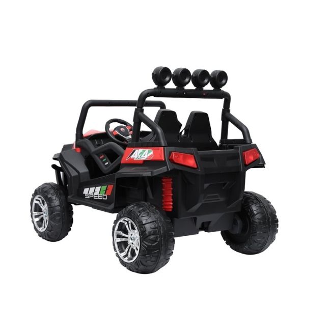 Utv Electric Pentru Copii Golf-kart S2588, 4 Motoare, Roti Moi, Scaun Dublu Tapitat 180w Premium  Rosu Kat00572