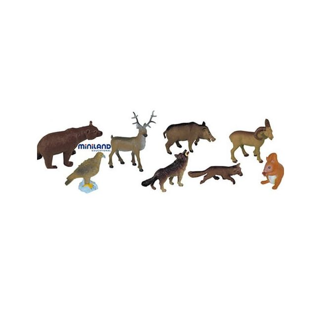 Animale din padure miniland 8 figurine  - okeml25126