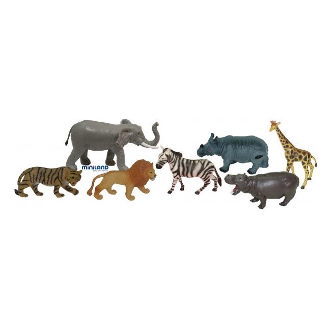 Animale salbatice set de 7 figurine - miniland - okeml25123