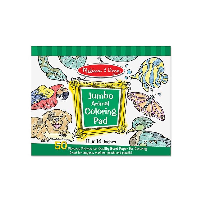 Caiet jumbo cu planse pentru colorat animale melissa and doug - okemd4200