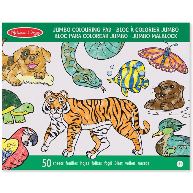 Caiet jumbo cu planse pentru colorat animale melissa and doug - okemd4200